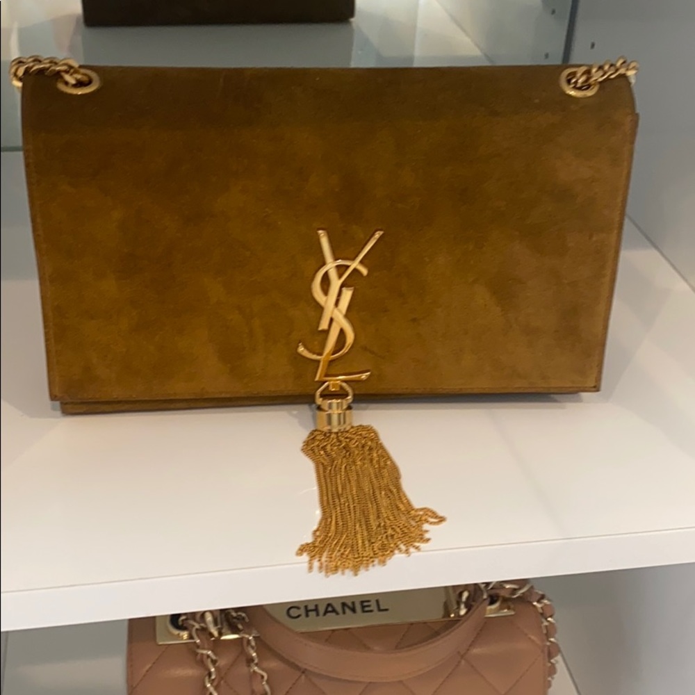 SAINT LAURENT MEDIUM KATE SUEDE BAG